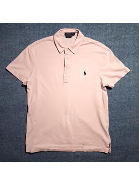 Polo Ralph Lauren Men's Med Pink Classic Cotton Short Sleeve Casual Polo Shirt